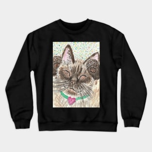 Happy Siamese cat Crewneck Sweatshirt